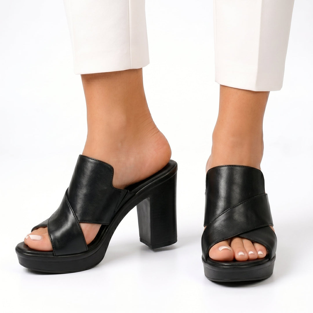 Solveig | Mules à plateforme avec talon haut