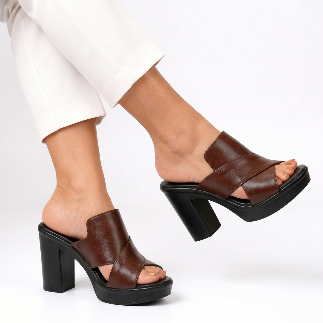 Solveig | Mules à plateforme avec talon haut