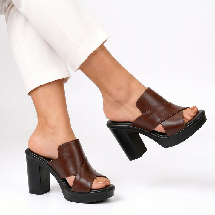 Solveig | Mules à plateforme avec talon haut