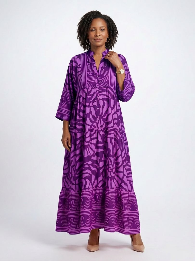 Vivienne | Robe Midi avec Boutons