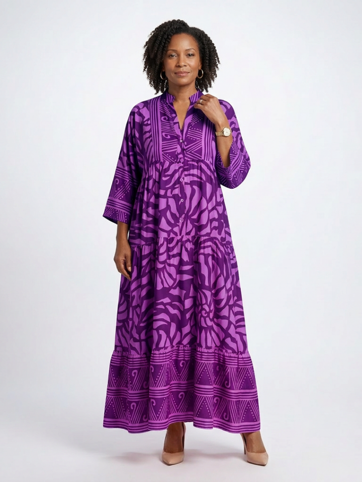 Vivienne | Robe Midi avec Boutons