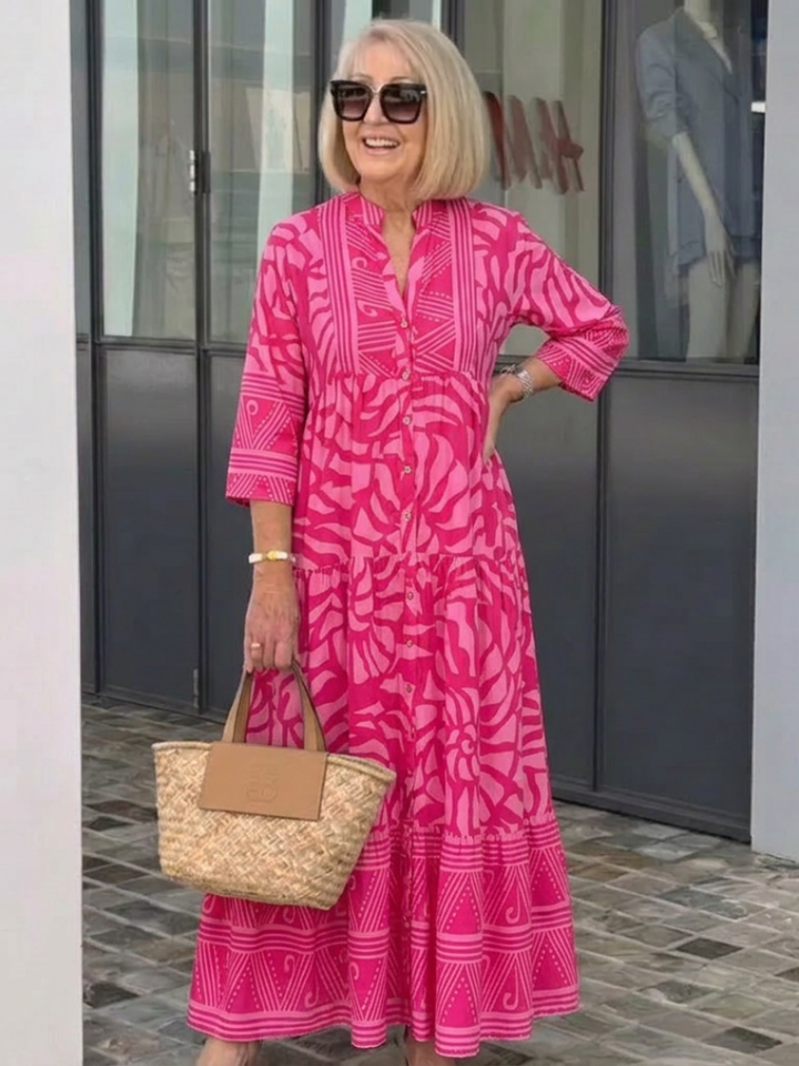 Vivienne | Robe Midi avec Boutons