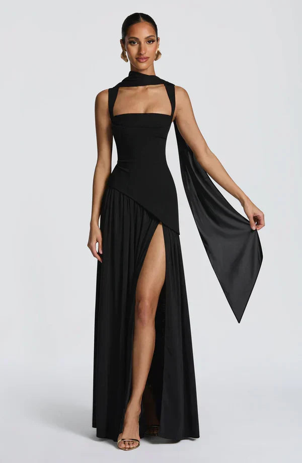Isabelle | Robe longue avec effet laqué
