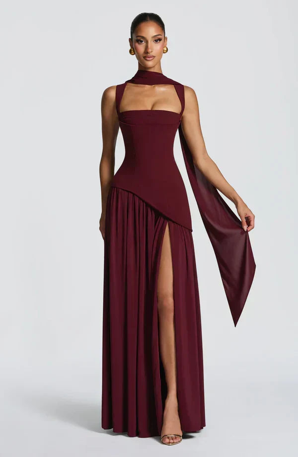 Isabelle | Robe longue avec effet laqué