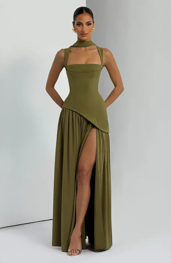 Isabelle | Robe longue avec effet laqué