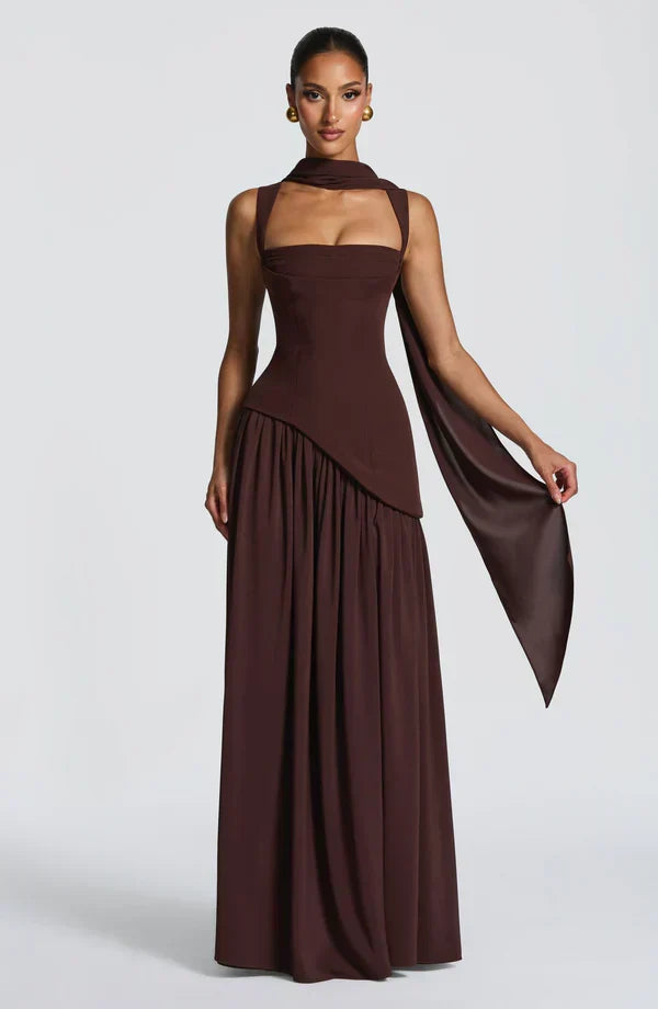 Isabelle | Robe longue avec effet laqué