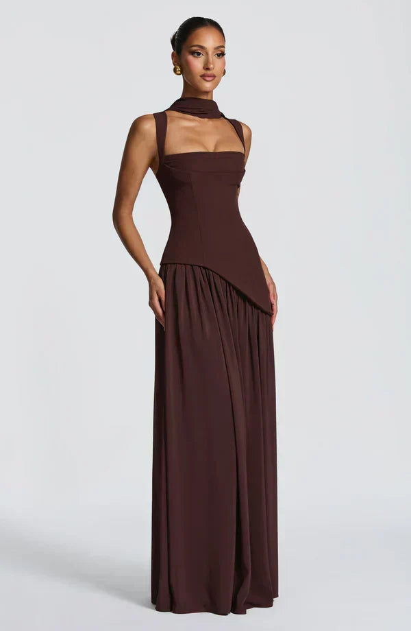 Isabelle | Robe longue avec effet laqué