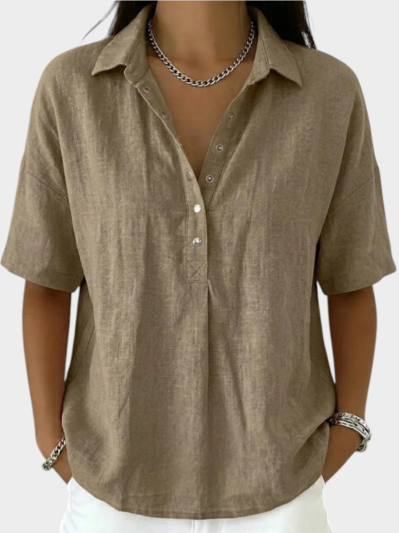 Apolline | Blouse avec Col et Détail de Bouton