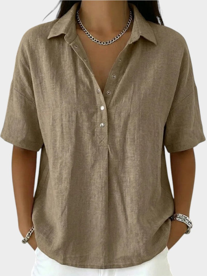 Apolline | Blouse avec Col et Détail de Bouton