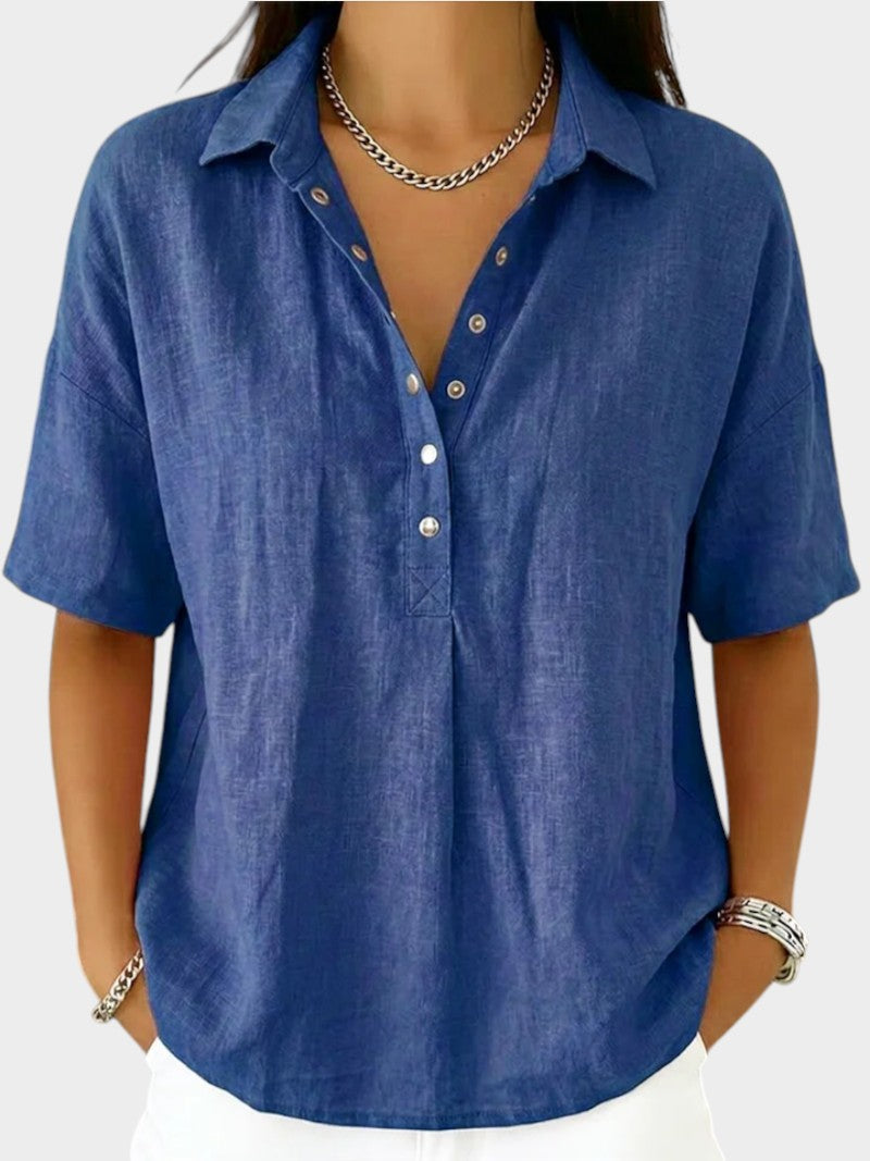 Apolline | Blouse avec Col et Détail de Bouton
