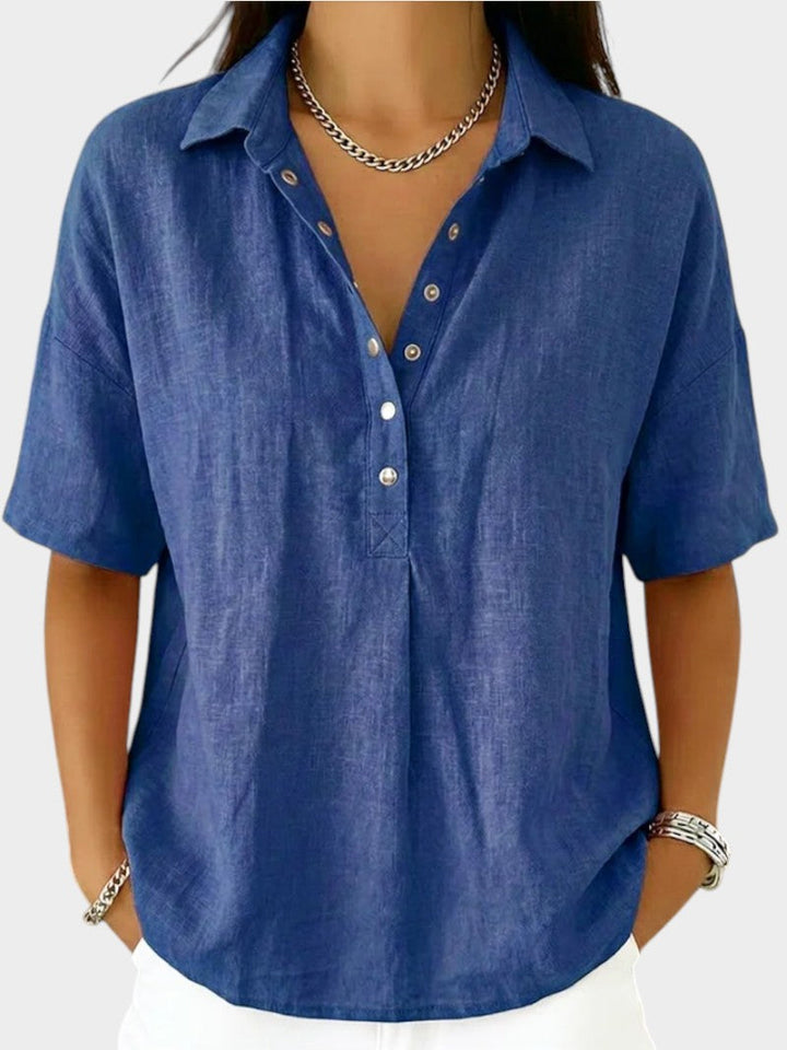 Apolline | Blouse avec Col et Détail de Bouton