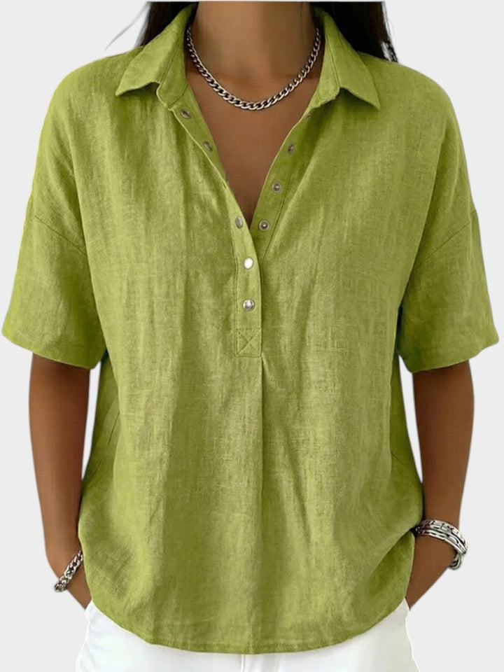 Apolline | Blouse avec Col et Détail de Bouton
