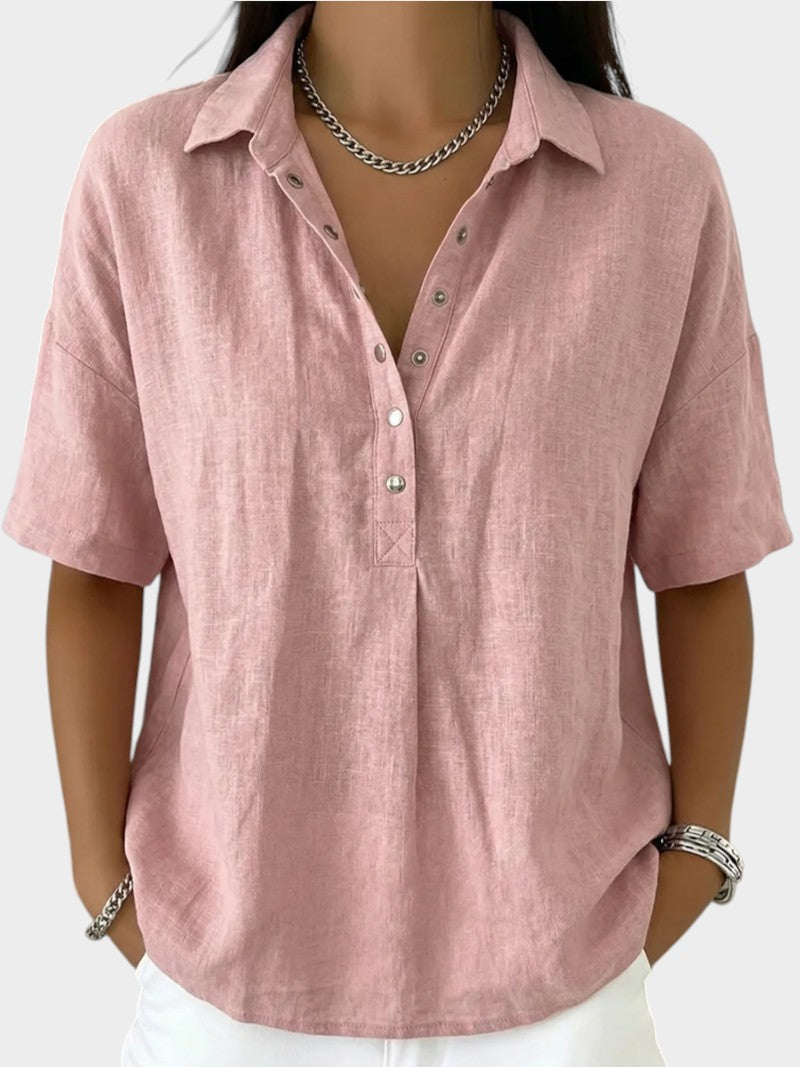Apolline | Blouse avec Col et Détail de Bouton
